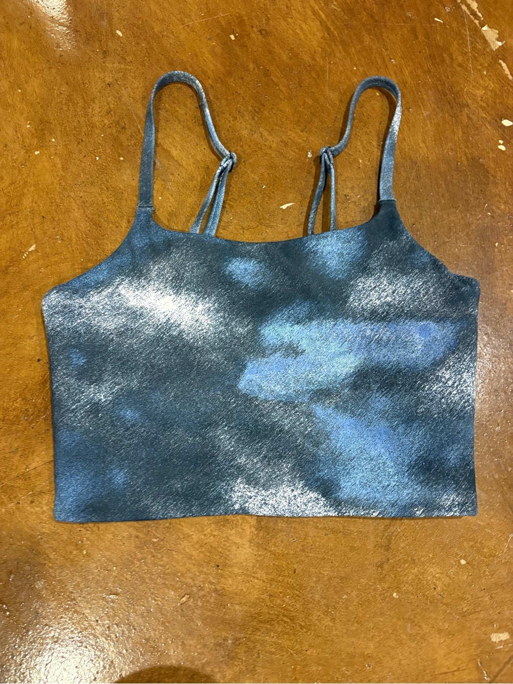 Nike Shimmery Blue Cropped Cami Tank Top